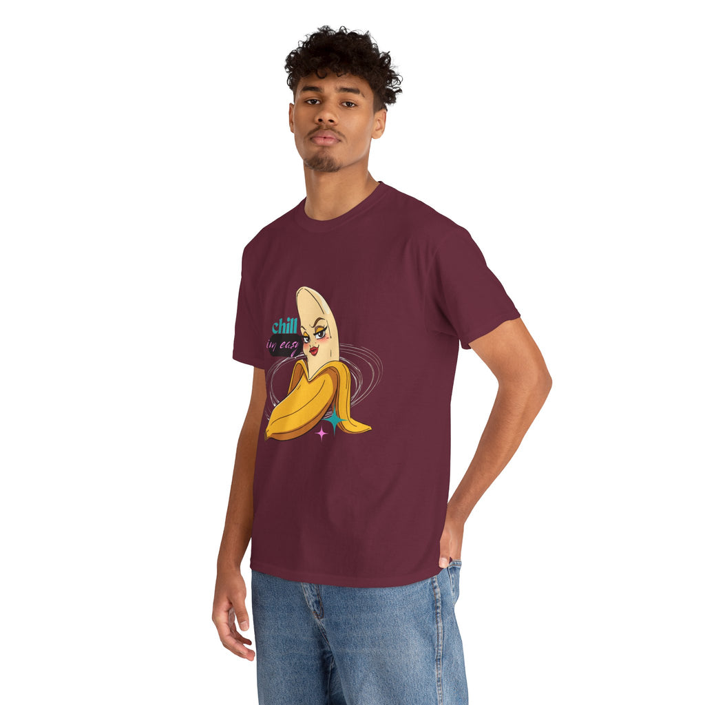 Banana Babe T-Shirt — Playful Peel Graphic Tee ("Chill I'm Easy")