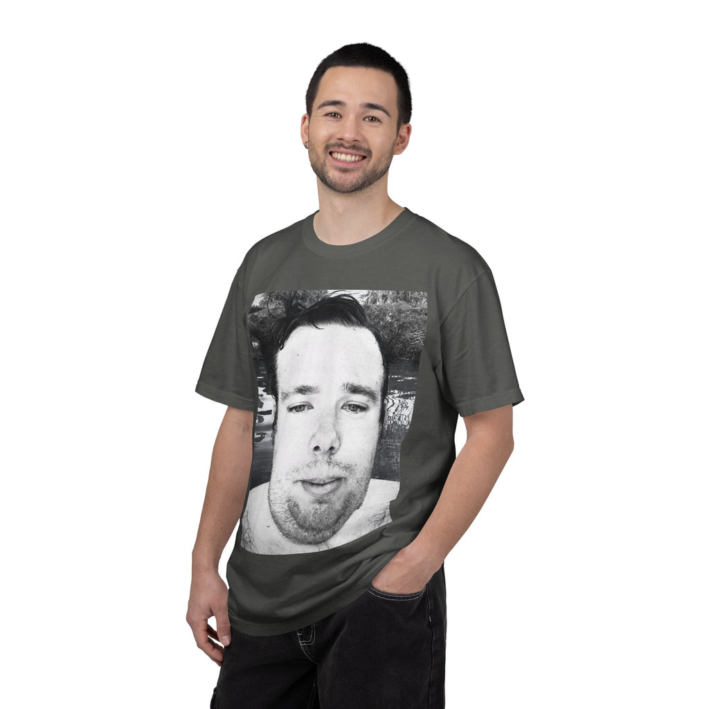 LISH jery Portrait T-Shirt — Black & White Selfie Print