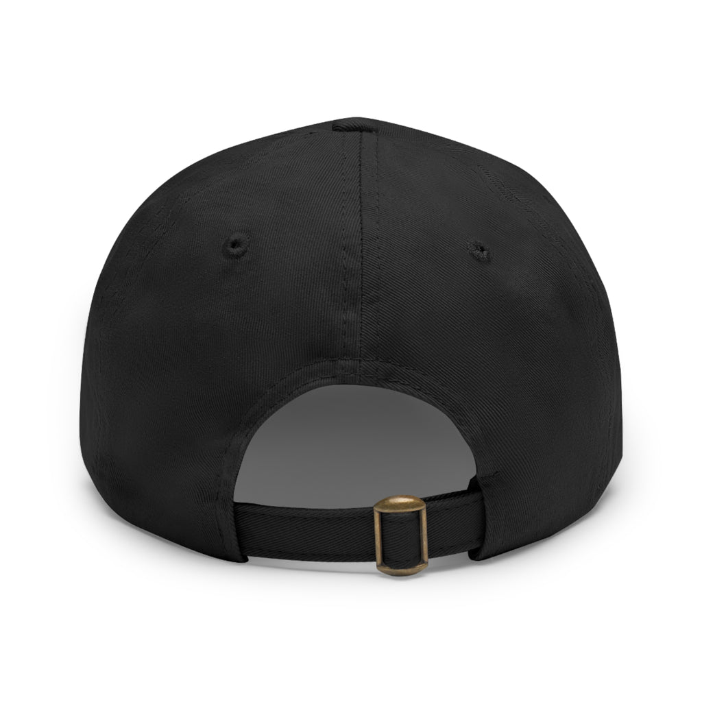 LISH Leather-Patch Dad Hat — Classic Black Casual Cap
