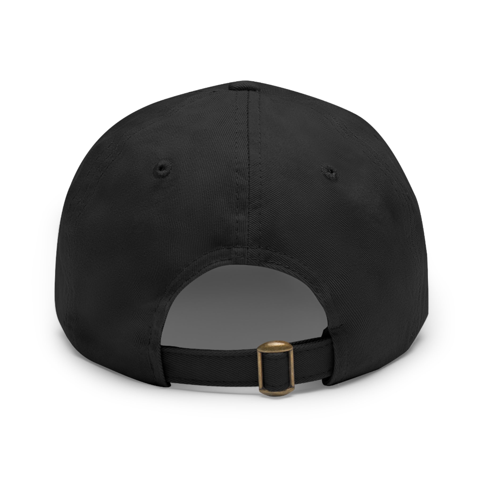 LISH Leather-Patch Dad Hat — Classic Black Casual Cap