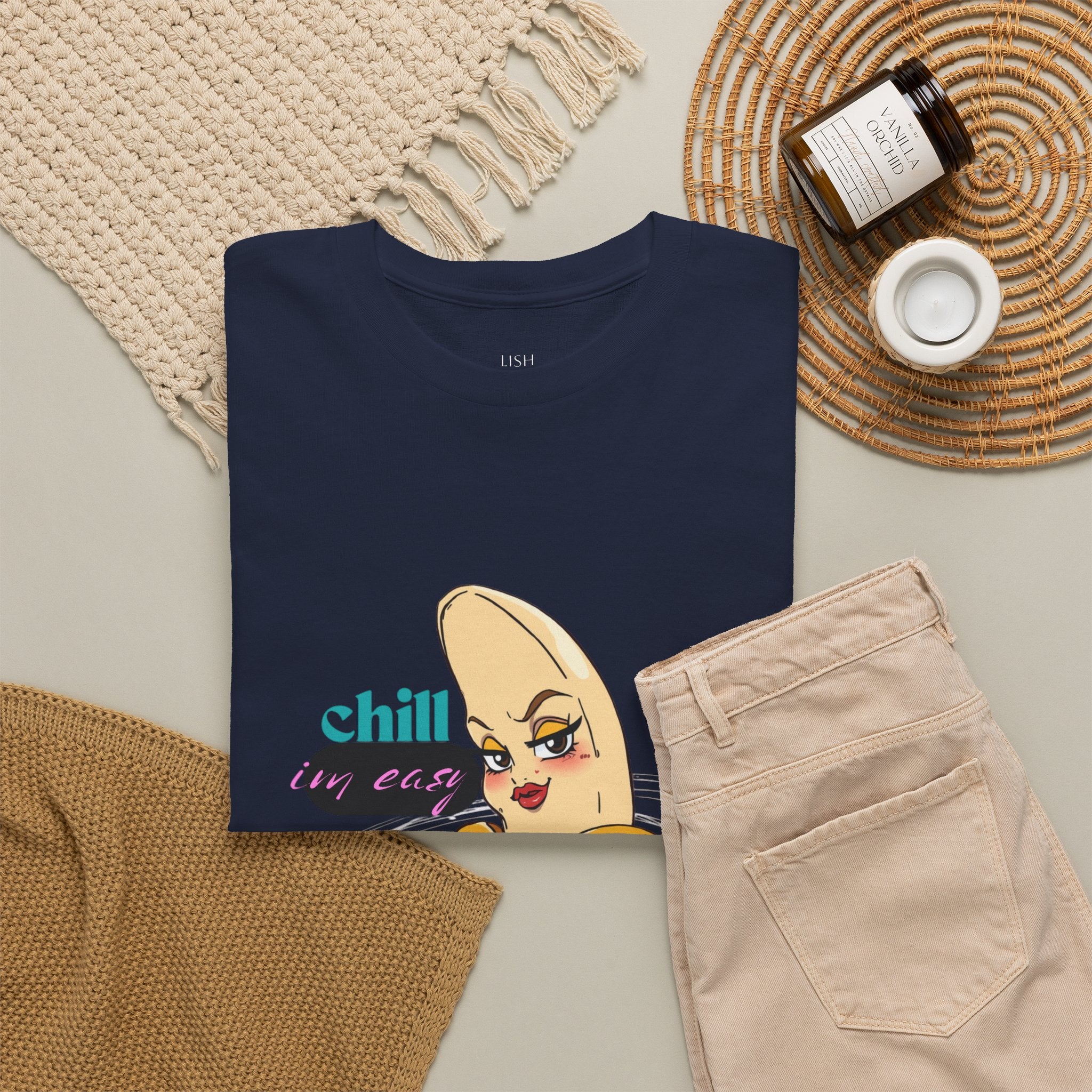 Banana Babe T-Shirt — Playful Peel Graphic Tee ("Chill I'm Easy")