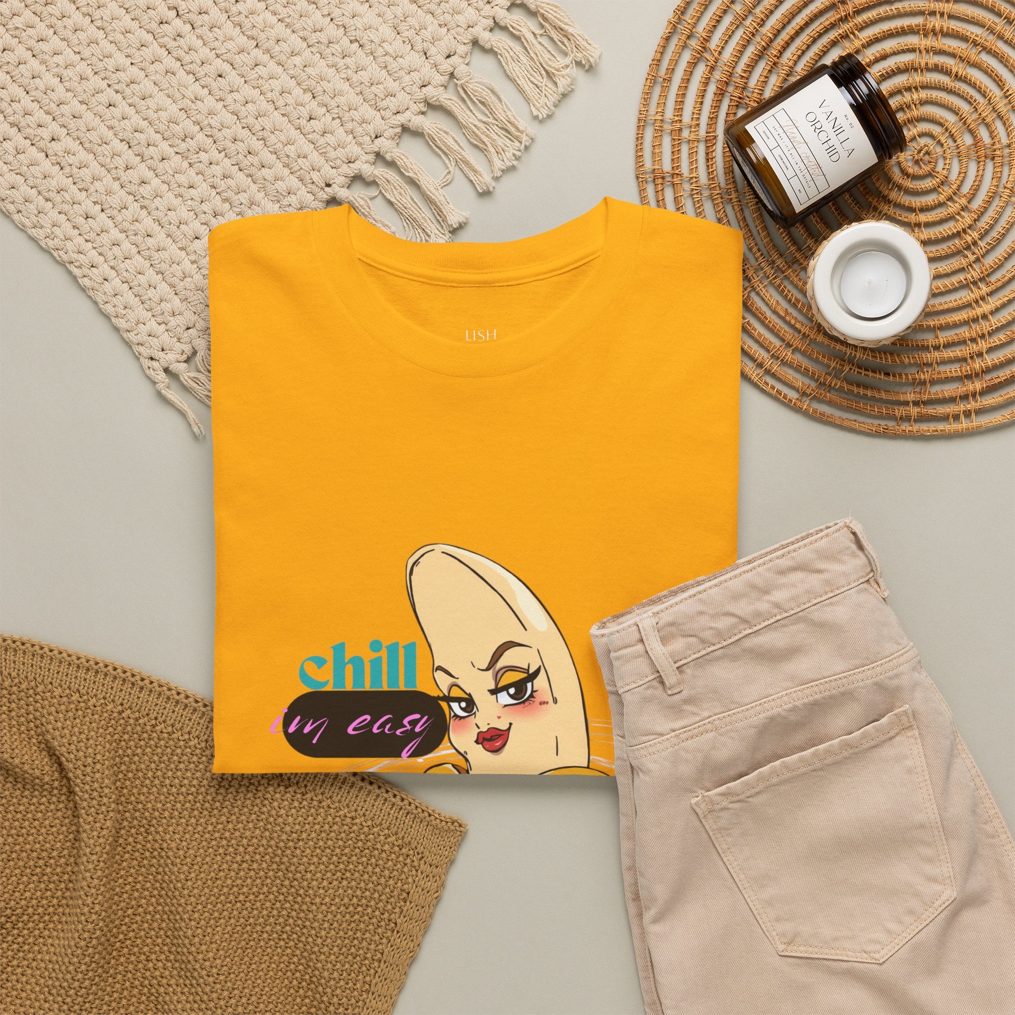 Banana Babe T-Shirt — Playful Peel Graphic Tee ("Chill I'm Easy")