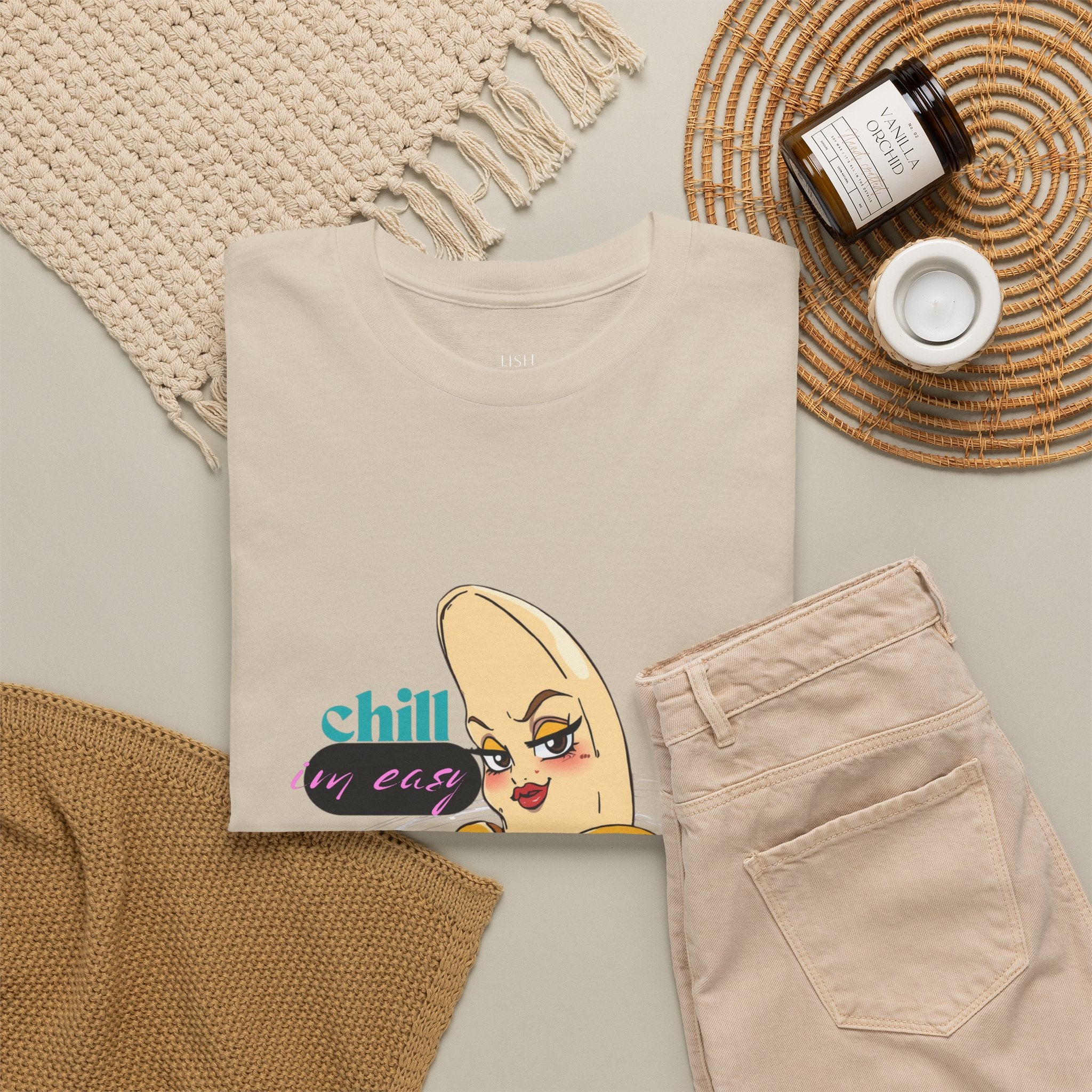 Banana Babe T-Shirt — Playful Peel Graphic Tee ("Chill I'm Easy")