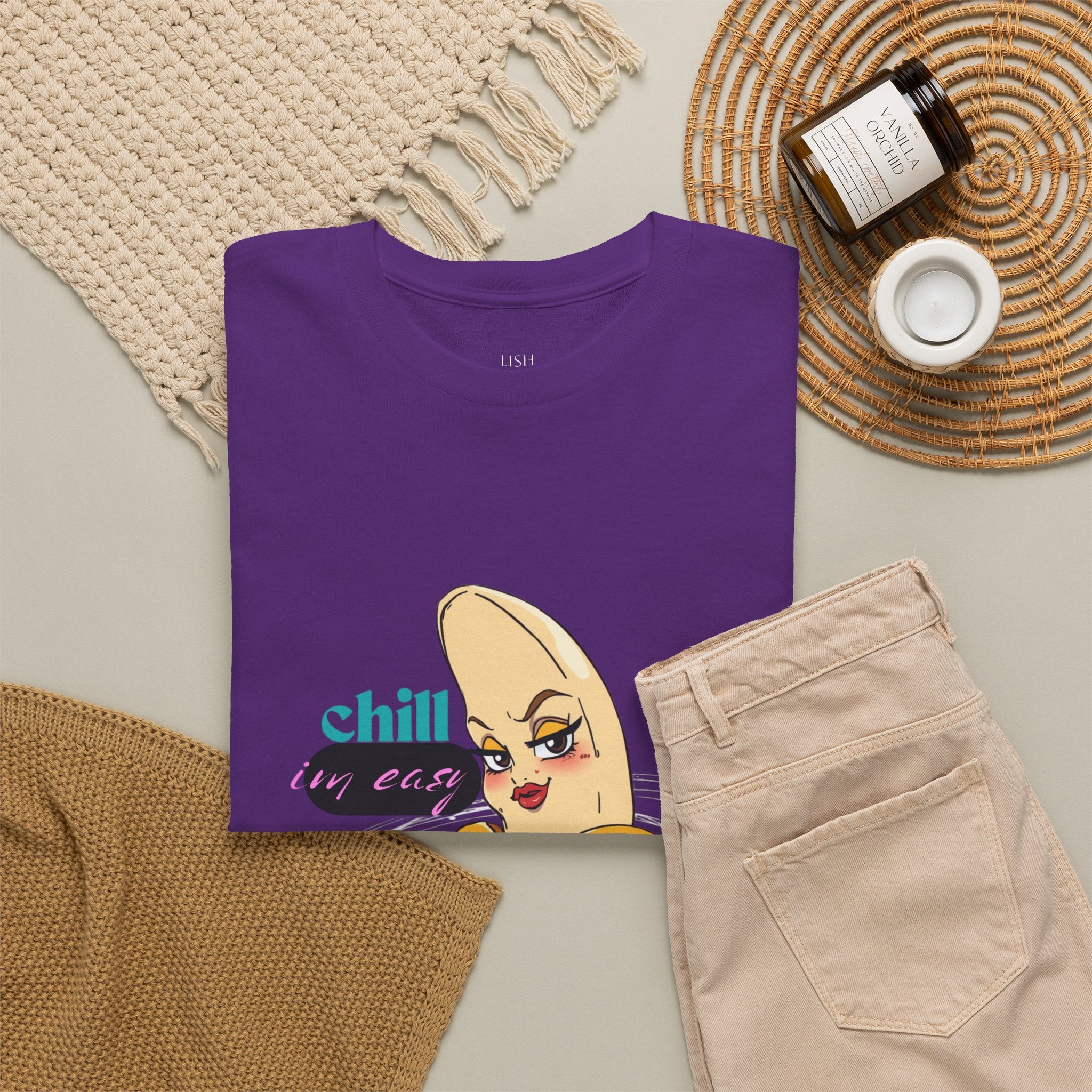 Banana Babe T-Shirt — Playful Peel Graphic Tee ("Chill I'm Easy")