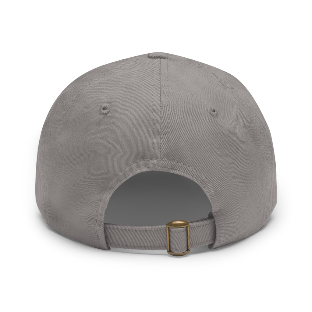LISH Leather-Patch Dad Hat — Classic Black Casual Cap