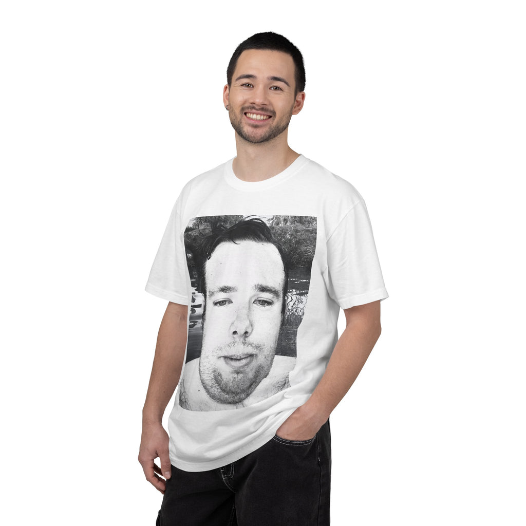 LISH jery Portrait T-Shirt — Black & White Selfie Print