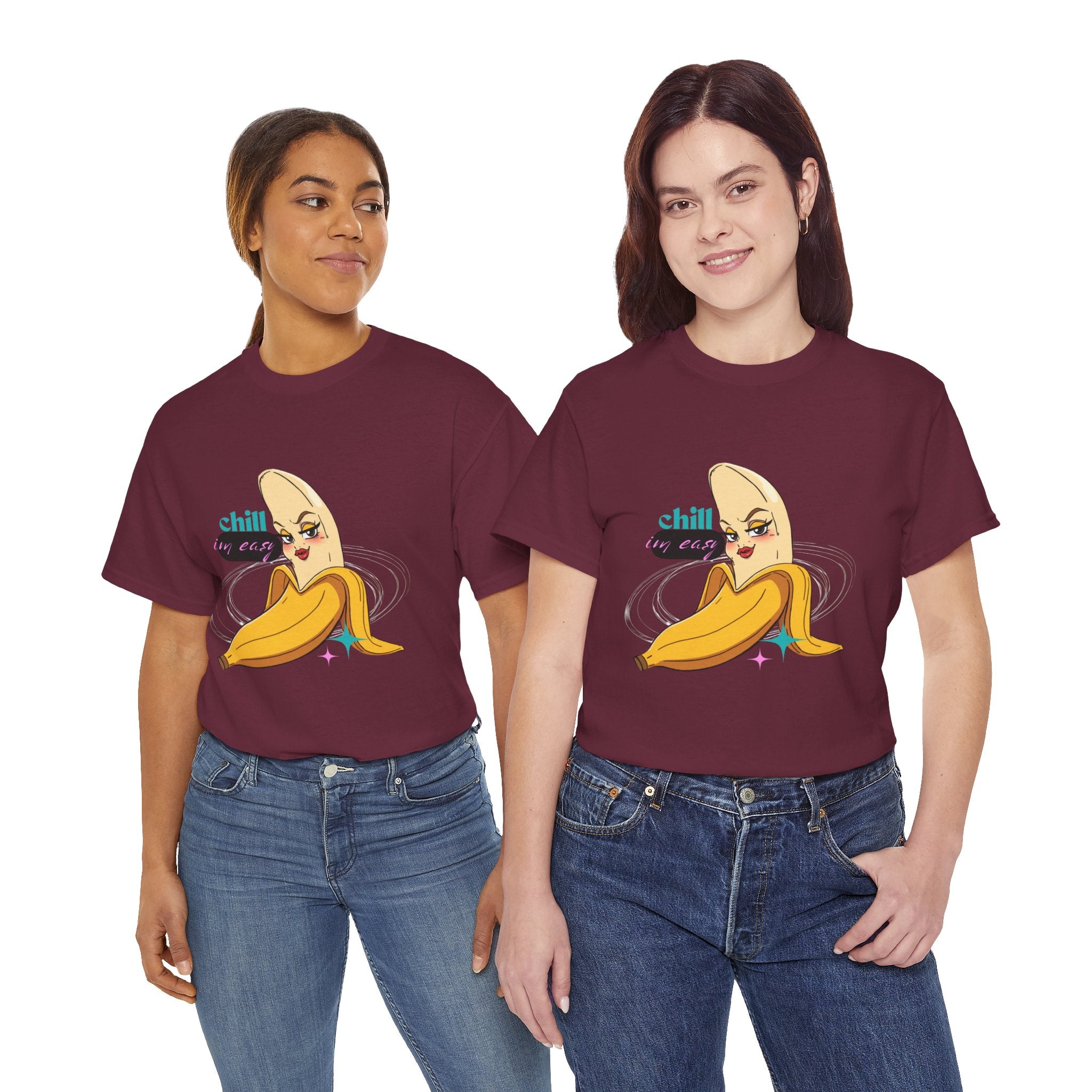 Banana Babe T-Shirt — Playful Peel Graphic Tee ("Chill I'm Easy")