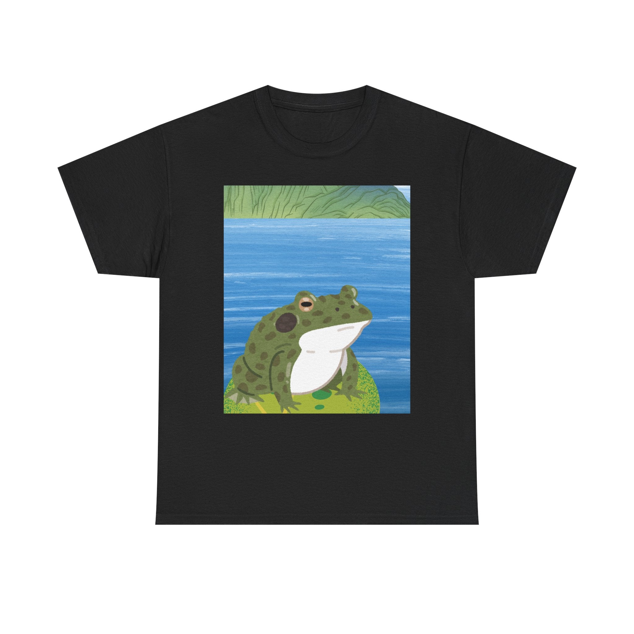Frog Pond Graphic Tee — Cute Vintage-Style Frog Illustration T-Shirt