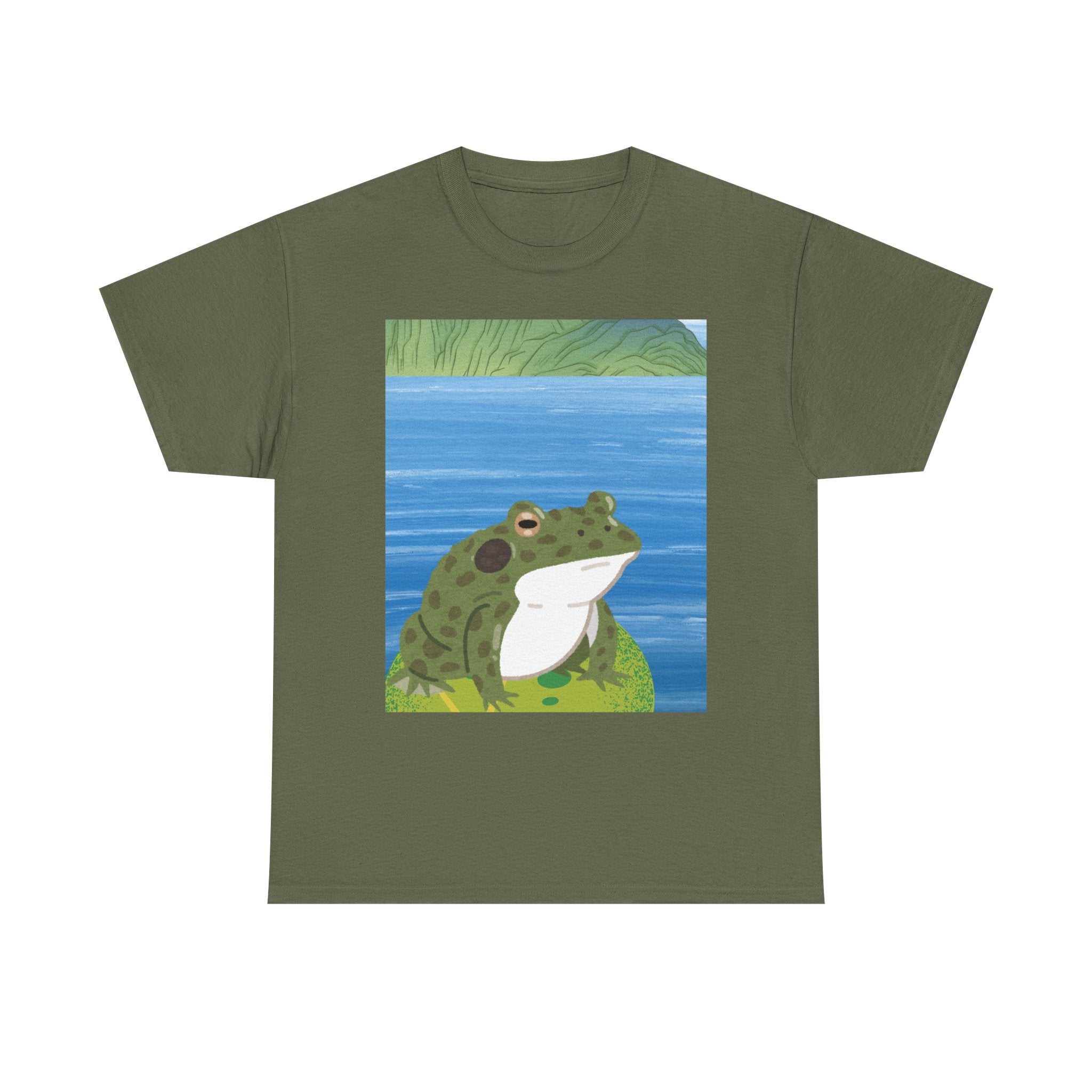 Frog Pond Graphic Tee — Cute Vintage-Style Frog Illustration T-Shirt